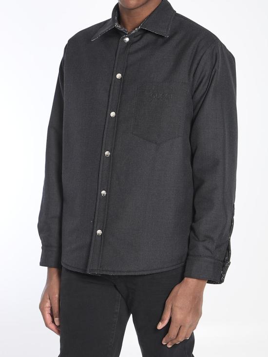 25FW 구찌 긴팔 셔츠 9395376 766142 XDC88 1180 GREY - GUCCI