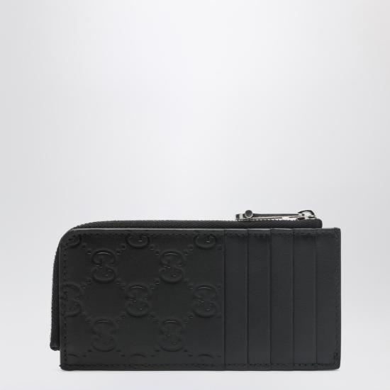 26SS 구찌 GG 엠블럼 카드 케이스 850185AAFDV Black - GUCCI