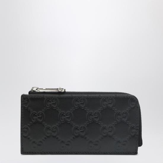 26SS 구찌 GG 엠블럼 카드 케이스 850185AAFDV Black
