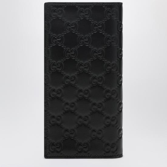 26SS 구찌 GG 엠블럼 레더 반지갑 850178AAFDV Black - GUCCI