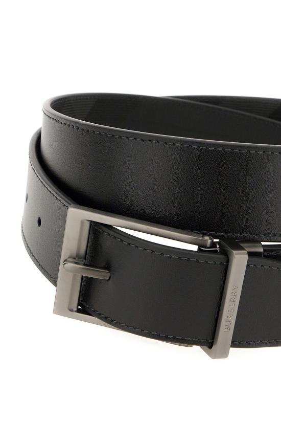 26SS 버버리 리버시블 체크 가죽 벨트 8065341 A1208 CHARCOAL GRAPHITE - BURBERRY