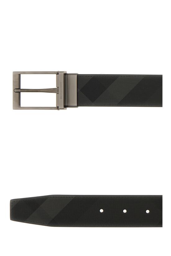 26SS 버버리 리버시블 체크 가죽 벨트 8065341 A1208 CHARCOAL GRAPHITE - BURBERRY