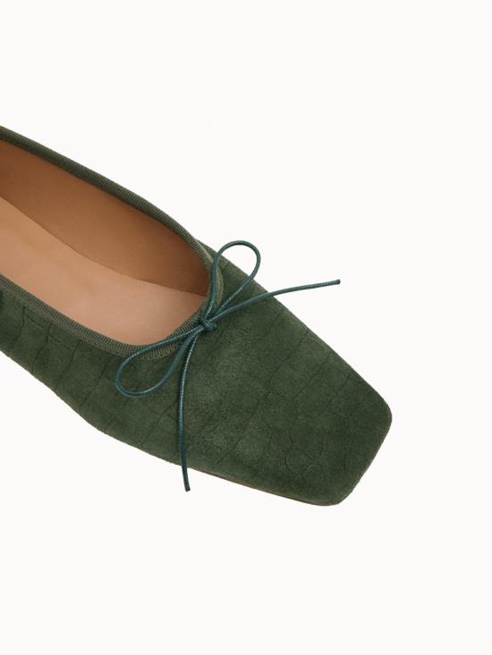  만수르 가브리엘 플랫 슈즈 스퀘어 토 발레리나 플랫 모스 크록 - MANSUR GAVRIEL