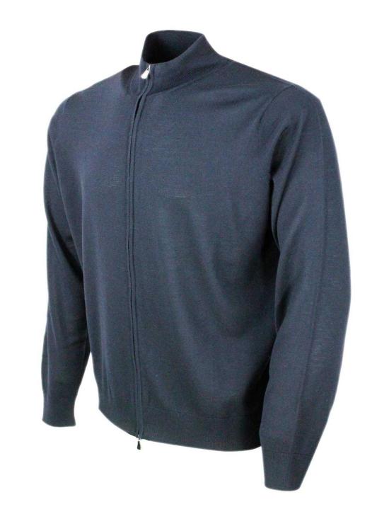 26FW 필리포 드 로렌티스 집업 니트 FZ1MLRM16R890 Blue - FILIPPO DE LAURENTIIS