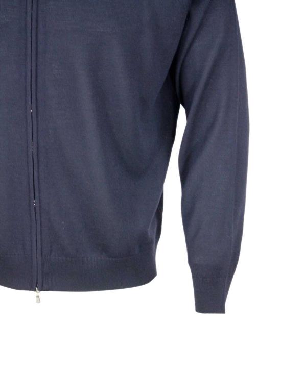 26FW 필리포 드 로렌티스 집업 니트 FZ1MLRM16R890 Blue - FILIPPO DE LAURENTIIS