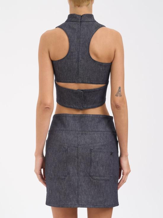 25FW 쿠레쥬 민소매 티셔츠 225DTO419DE0035 9011 Grey - COURREGES