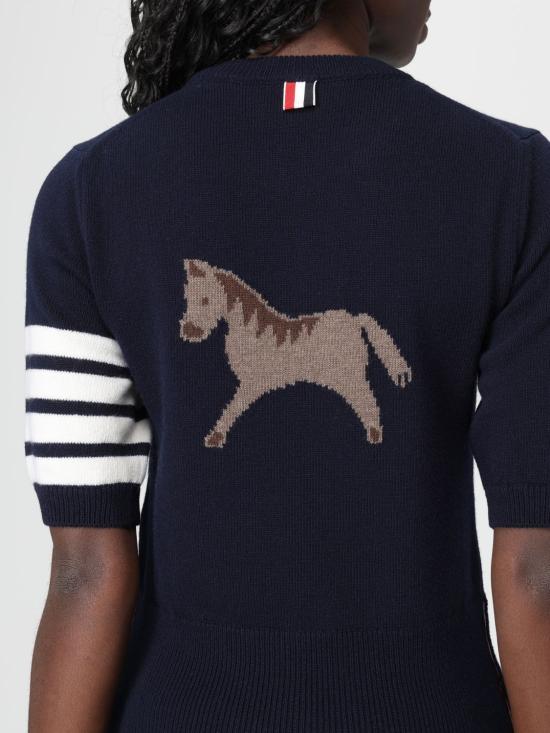 26SS 톰브라운 반팔 티셔츠 FKA515AY1029 415 Navy - THOM BROWNE