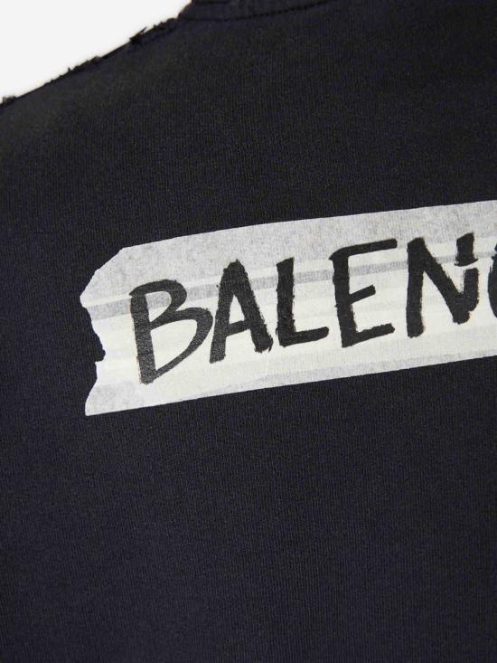 26SS 발렌시아가 스웨터 850438TTVL7 1041FADED WASHED BLACK Black - BALENCIAGA