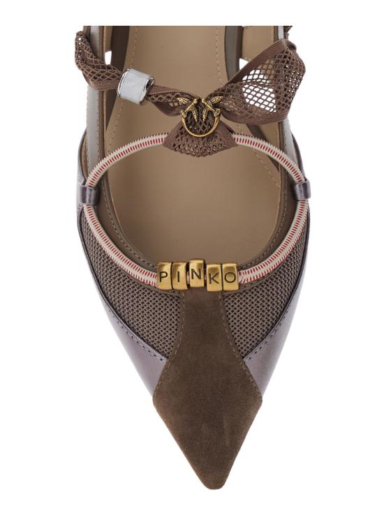 26SS 핑코 플랫 슈즈 SD0547P003M28 Brown - PINKO