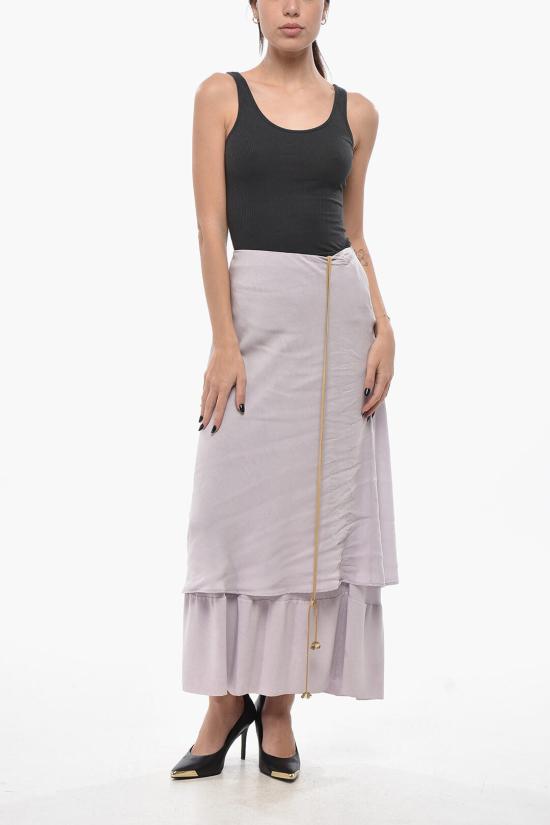  퀴라 롱 스커트 Q221SX Q0075 Violet - QUIRA