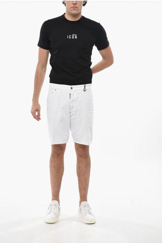  디스퀘어드2 데님 숏팬츠 S71MU0799 STN833 100 White - DSQUARED2