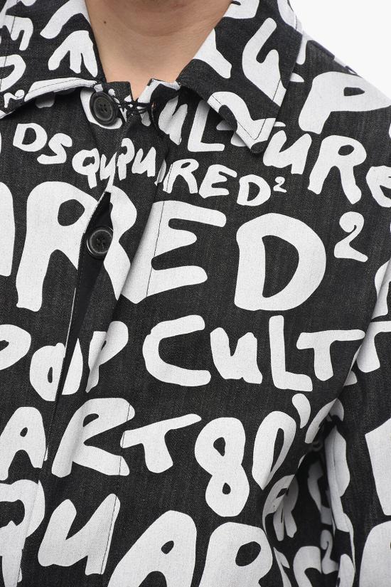  디스퀘어드2 트렌치 코트 S74AH0110 S30889 001S Black White - DSQUARED2