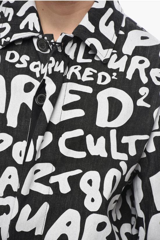  디스퀘어드2 트렌치 코트 S74AH0110 S30889 001S Black White - DSQUARED2