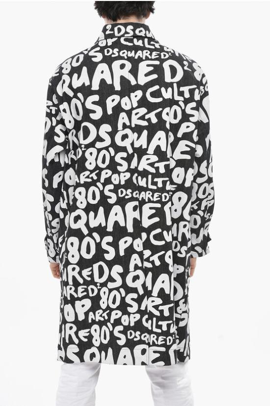  디스퀘어드2 트렌치 코트 S74AH0110 S30889 001S Black White - DSQUARED2