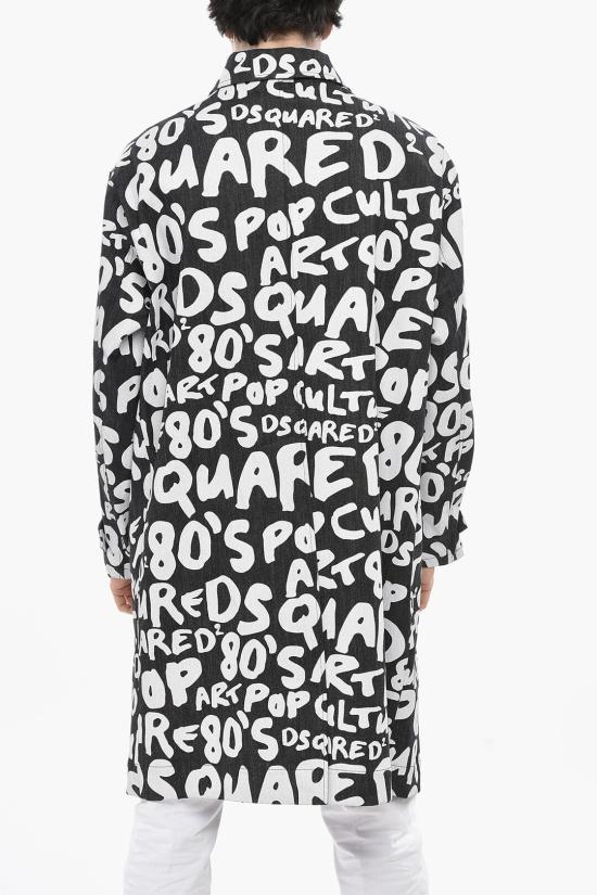  디스퀘어드2 트렌치 코트 S74AH0110 S30889 001S Black White - DSQUARED2