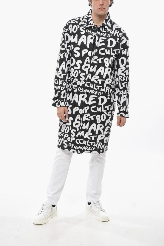  디스퀘어드2 트렌치 코트 S74AH0110 S30889 001S Black White - DSQUARED2