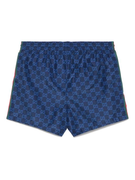 26SS 구찌 프린트 포플린 테크 스윔 쇼츠 815602 XHAJ34735 Blue - GUCCI