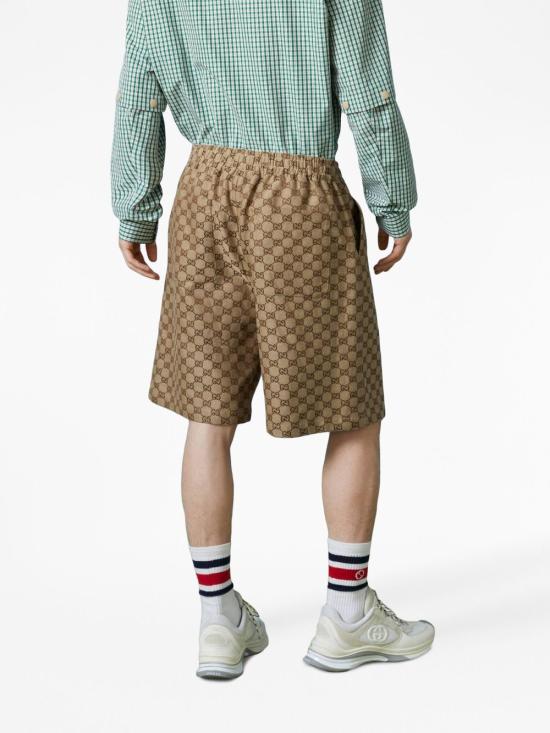 26SS 구찌 GG 슈프림 리넨 쇼츠 742781 Z8BIX2580 Camel - GUCCI