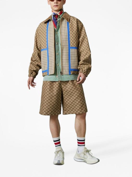 26SS 구찌 GG 슈프림 리넨 쇼츠 742781 Z8BIX2580 Camel - GUCCI