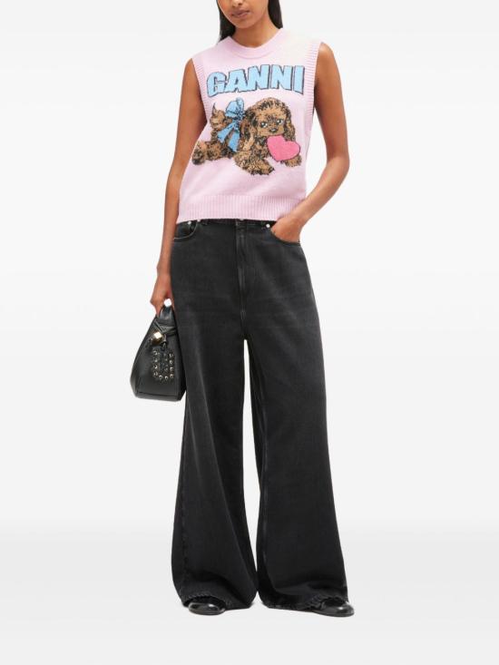 25FW 가니 퍼피 니트 베스트 K2616 868 Pink - GANNI