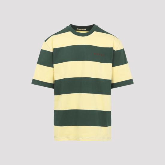 26SS 마르니 반팔 티셔츠 HUMU0287S0 UTC580 STV60 EMERALD YELLOW