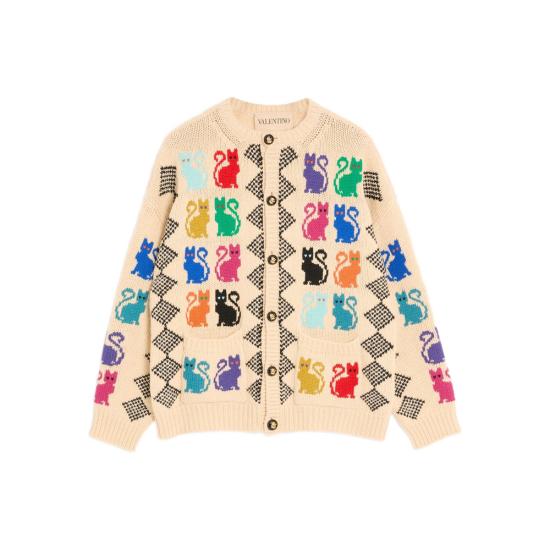 26SS 발렌티노 가라바니 가디건 8V3KA06CBBK M12 NEUTRALS RED