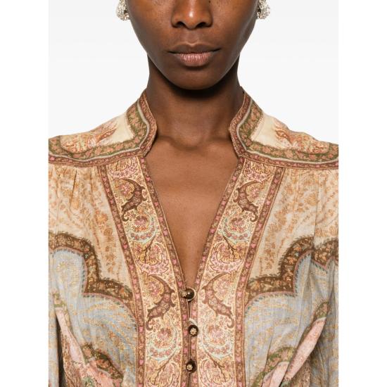 26SS 짐머만 롱 원피스 5753DRS262 MULTI NEUTRALS BROWN - ZIMMERMANN