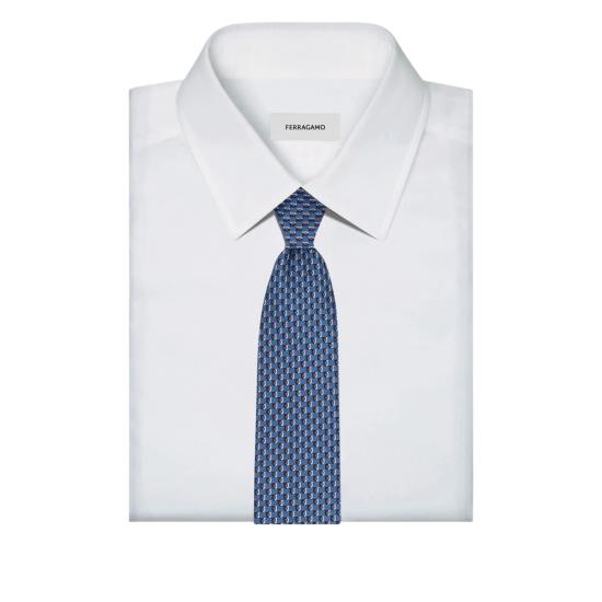 26SS 살바토레 페라가모 넥타이 351354 0789245 AZZUR BLUE - SALVATORE FERRAGAMO