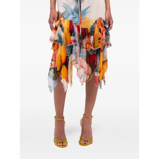 26SS Donde Esteban 미디 스커트 D4 SKI 332 BEIMU NEUTRALS ORANGE