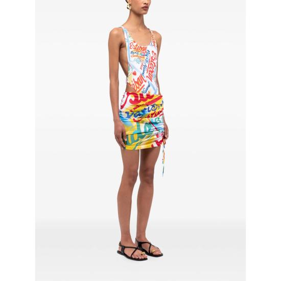 26SS Donde Esteban 숏 스커트 D4 1 SKI 222 MULTI YELLOW - DONDE ESTEBAN