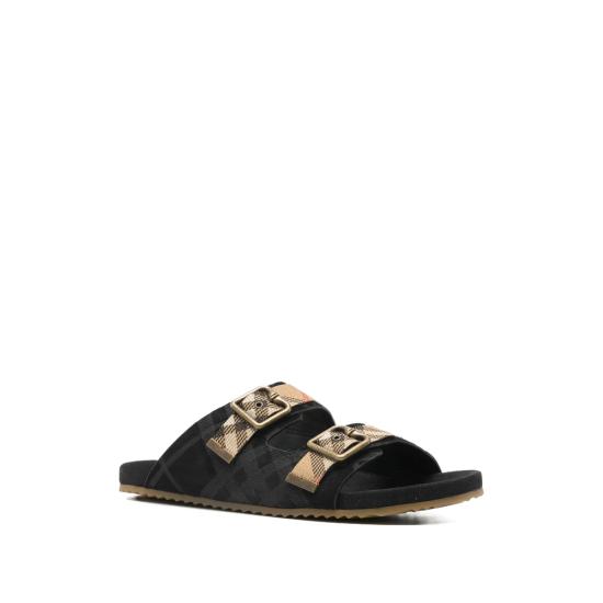 26SS 버버리 체크 스웨이드 얼친 샌들 8118890 URCHIN A1189 BLACK NEUTRALS - BURBERRY