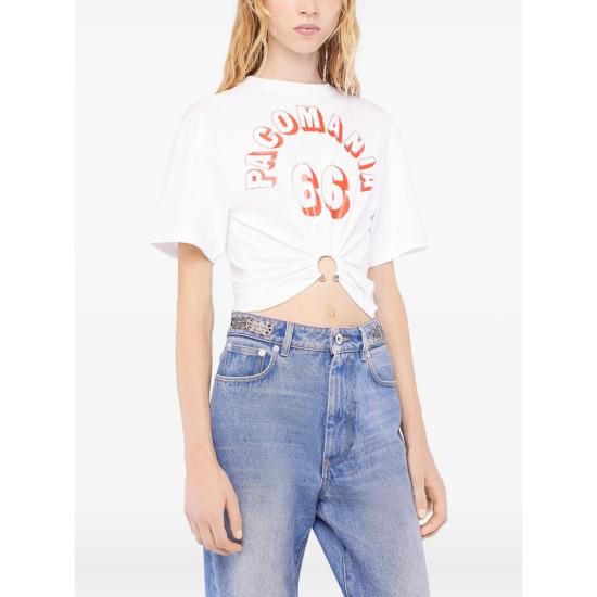 26SS 파코라반 반팔 티셔츠 26PJTE030 CO0555 P100 WHITE - PACO RABANNE