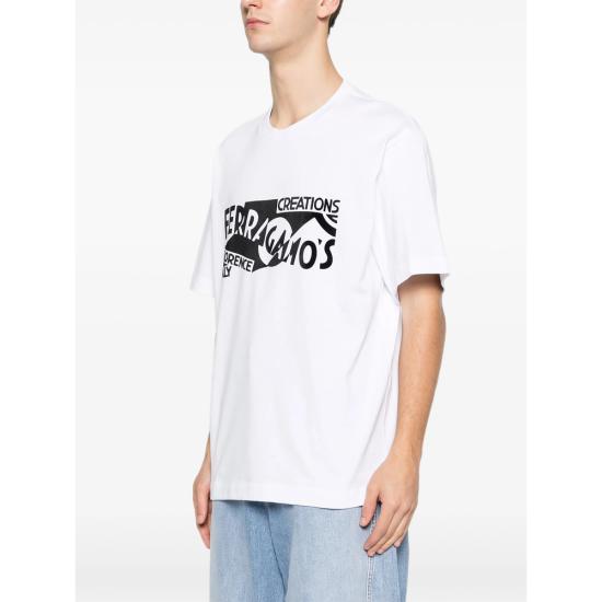 26SS 살바토레 페라가모 반팔 티셔츠 145342 0791025 BIANC WHITE BLACK - SALVATORE FERRAGAMO