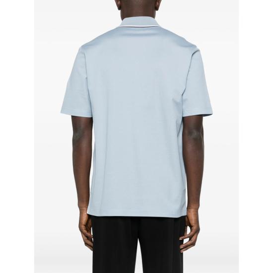 26SS 살바토레 페라가모 폴로 티셔츠 145341 0790957 CEBIA BLUE - SALVATORE FERRAGAMO