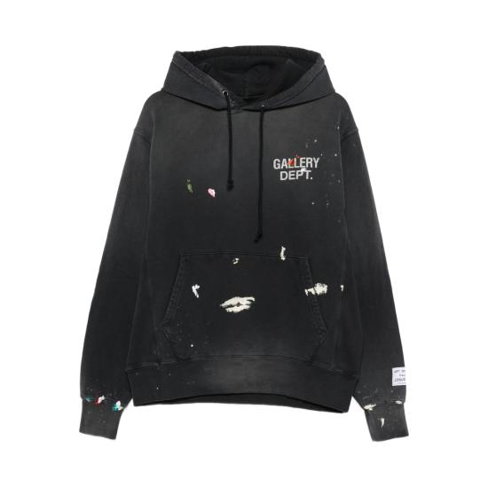 26SS 갤러리 디파트먼트 페인트 로고 후드 티셔츠 GPH 50044 VINBK BLACK