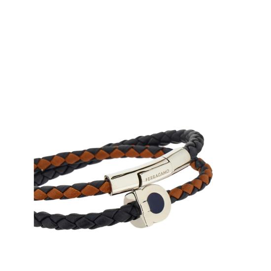 26SS 살바토레 페라가모 브레이슬릿 770404 0791269 PLNAC BLACK BROWN - SALVATORE FERRAGAMO