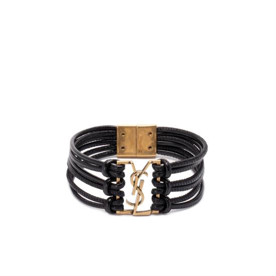 25SS 생로랑 팔찌 802127 AAB37 1000 BLACK BLACK
