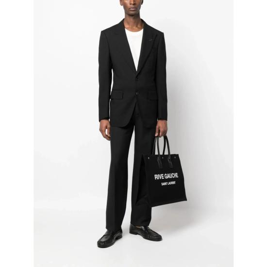25SS 생로랑 리브 고쉬 로고 프린트 캔버스 라지 토트백 509415 FAAVR 1070 BLACK - SAINT LAURENT