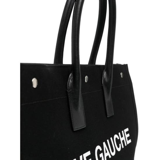 25SS 생로랑 리브 고쉬 로고 프린트 캔버스 라지 토트백 509415 FAAVR 1070 BLACK - SAINT LAURENT