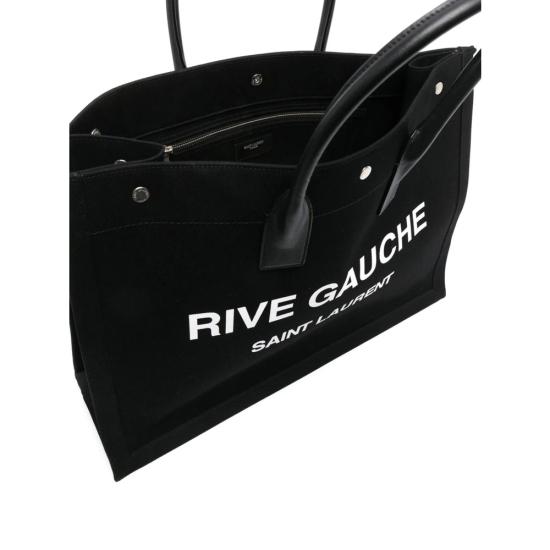 25SS 생로랑 리브 고쉬 로고 프린트 캔버스 라지 토트백 509415 FAAVR 1070 BLACK - SAINT LAURENT