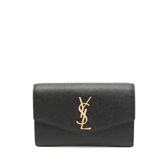 25SS 생로랑 그레인 레더 업타운 체인 지갑 607788 1GF0J 1000 BLACK