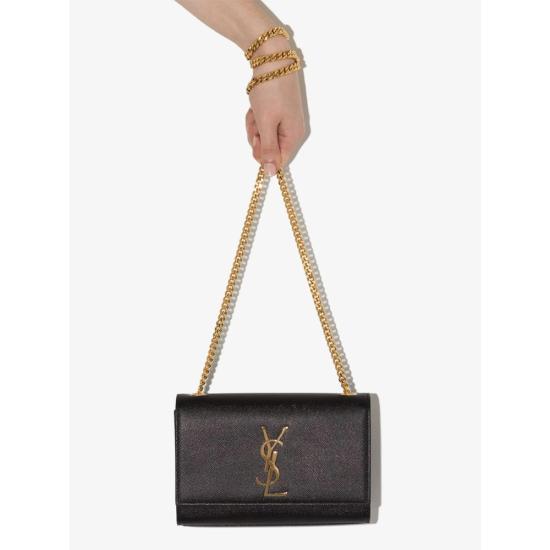 25SS 생로랑 KATE 케이트 모노그램 스몰 숄더백 469390 BOW0J 1000 BLACK - SAINT LAURENT