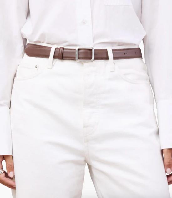  리에 스튜디오 레귤러 벨트 LiÉ Studio 조지아 와이드  실버/초콜릿 브라운 - LIE STUDIO