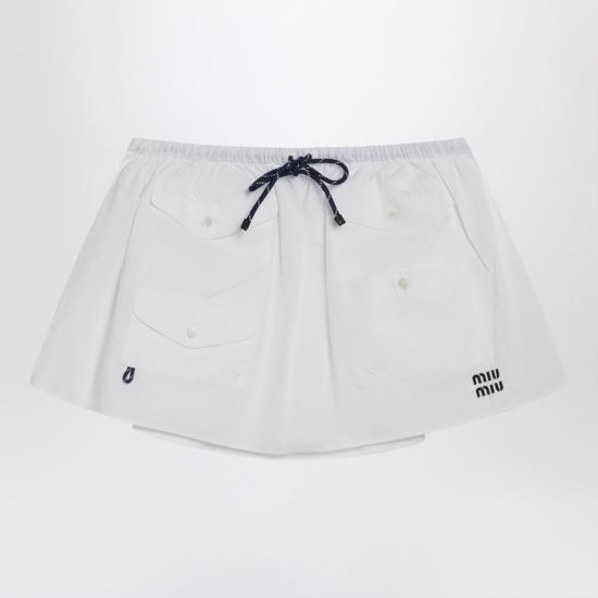 26SS 미우미우 숏 스커트 MG2643OOO10RG White