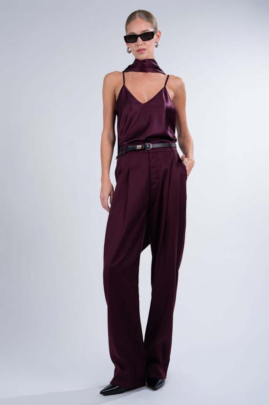  파렌테지 캐미솔 알리나 실크 스카프 탑 플럼