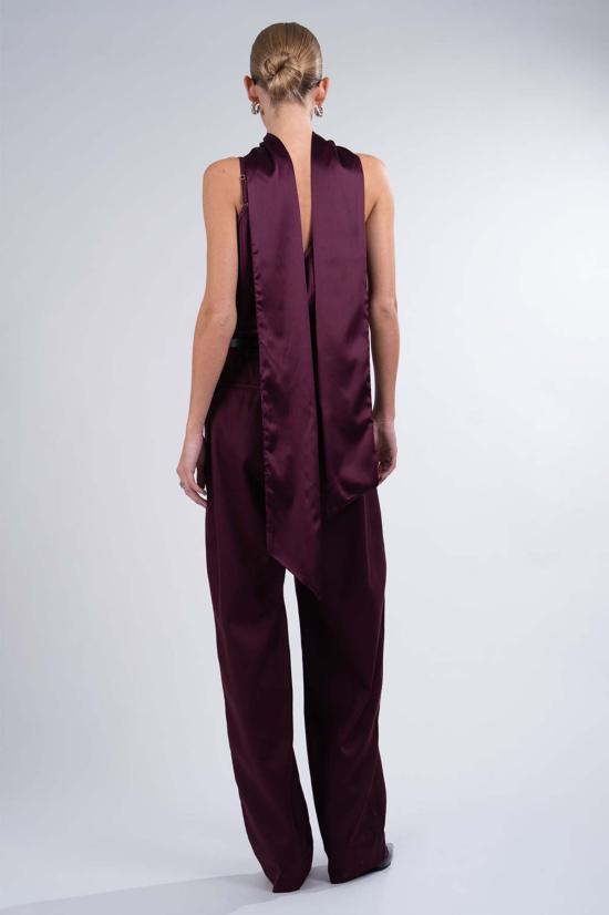  파렌테지 캐미솔 알리나 실크 스카프 탑 플럼 - PARENTEZI