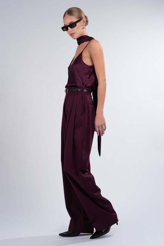  파렌테지 캐미솔 알리나 실크 스카프 탑 플럼 - PARENTEZI