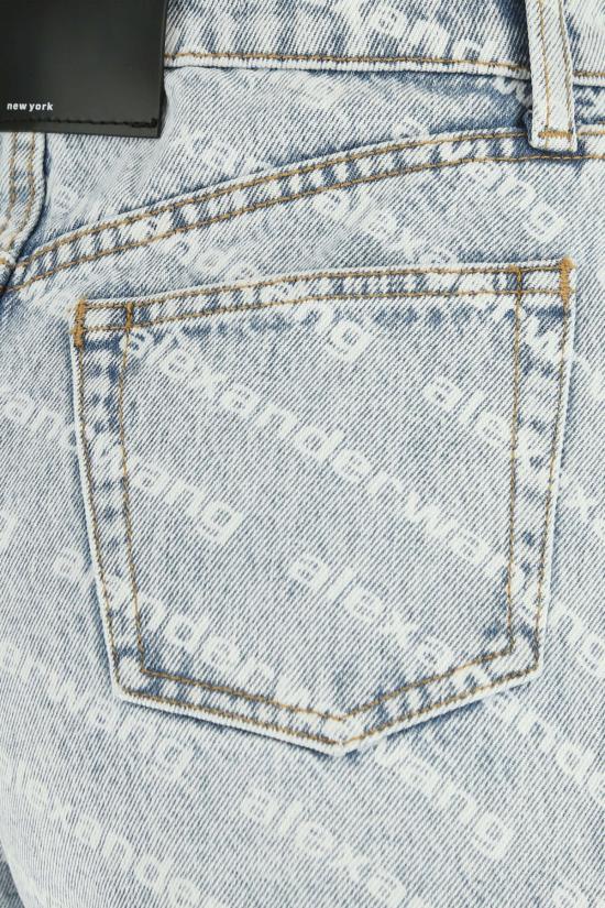  알렉산더 왕 데님 숏팬츠 바이트 로고 쇼츠 페블 블리치 - ALEXANDER WANG