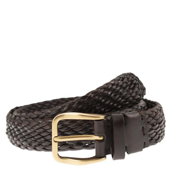 26SS 브루넬로 쿠치넬리 가죽 벨트 MAUFB344 DARK BROWN