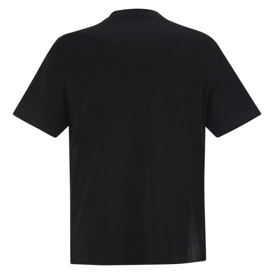 26SS 브루넬로 쿠치넬리 크루넥 프린트 코튼 저지 티셔츠 M0B138520 BLACK - BRUNELLO CUCINELLI